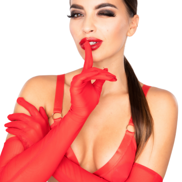 Seductive Gloves Red O/S Kinky Diva
