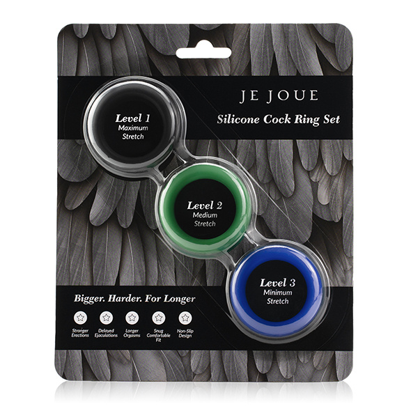 Je Joue Silicone Cock Ring Trio - All 3 Stretch Levels