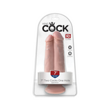 King Cock Podwójne Dildo 7" Two Cocks One Hole Light