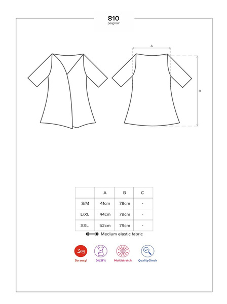 810-Pei-1 Халат Чорний S/M Obsessive