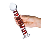 Żebrowane szklane dildo Glas Mr. Swirly Glass Dildo