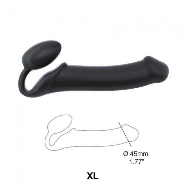 Podwójne dildo Strap-on-me Silicone bendable strap-on XL Black