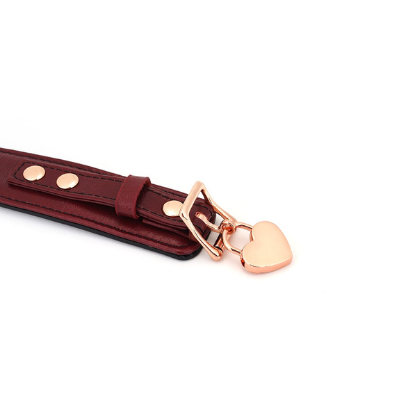 Obróżka Ze Smyczą Wine Red Curved Collar Liebe Seele