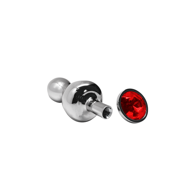 Анальний пробка Lollypop Double Ball Metal Plug L Red Wooomy