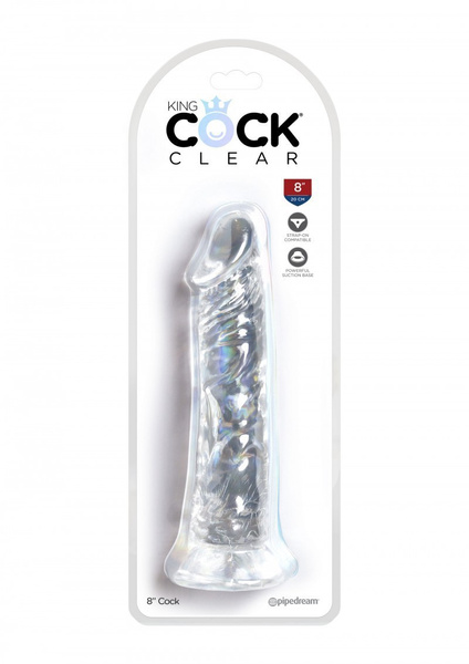 King Cock 8 Inch Cock Transparant