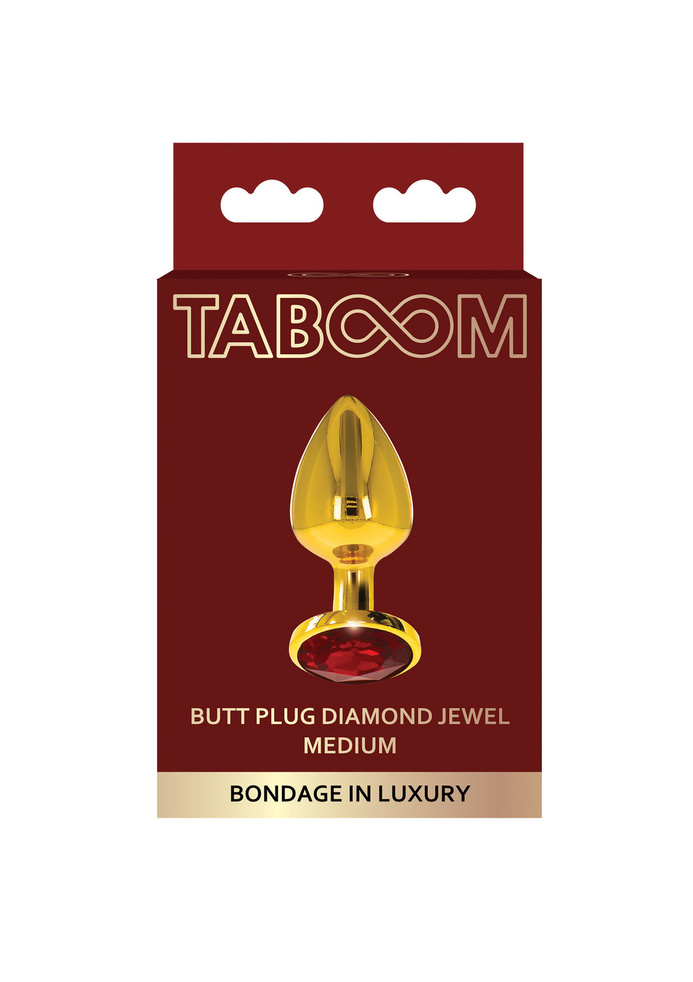 Średni metalowy korek analny z kryształkiem Taboom Butt Plug With Diamond Jewel M