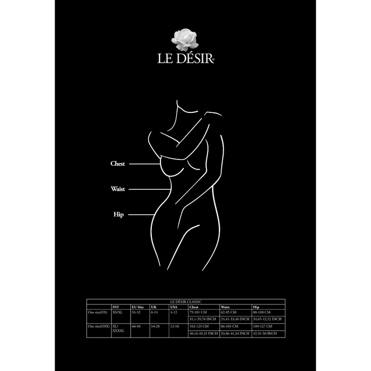 Le Désir Fence Suspender Bodystocking Black OS