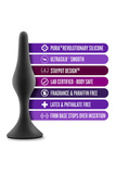 ANAL ADVENTURES PLATINUM SILICONE BEGINNER PLUG SMALL BLACK