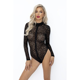Боді F287 Leopard Flock Bodysuit S Noir Handmade