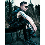 Штани бегі з лаку чорні S HellRider