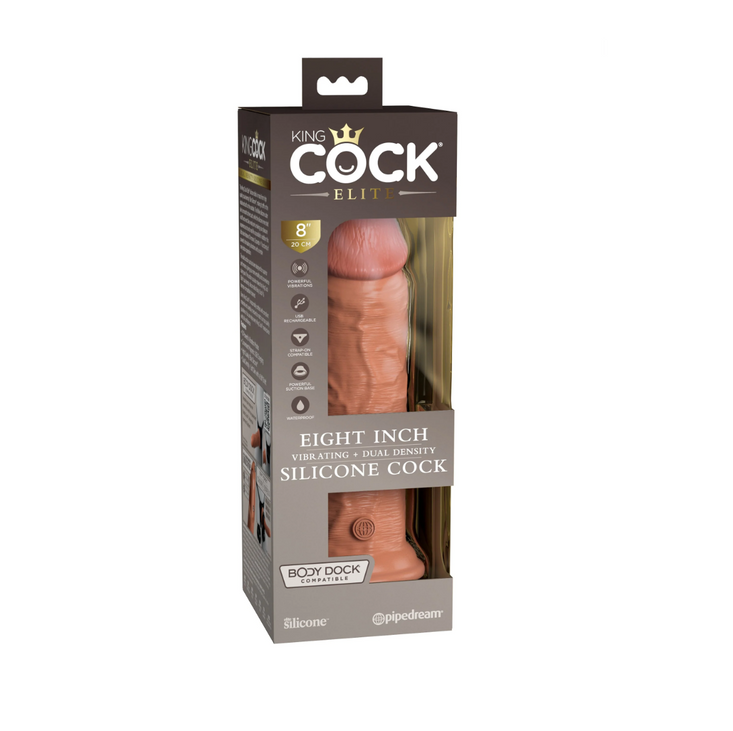 Wibrujące dildo King Cock Elite Silicone Dual Density Cock 8 