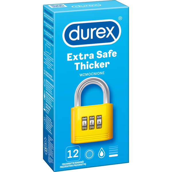 Prezerwatywy Lateksowe Grubsze Extra Safe 12 Szt. Durex