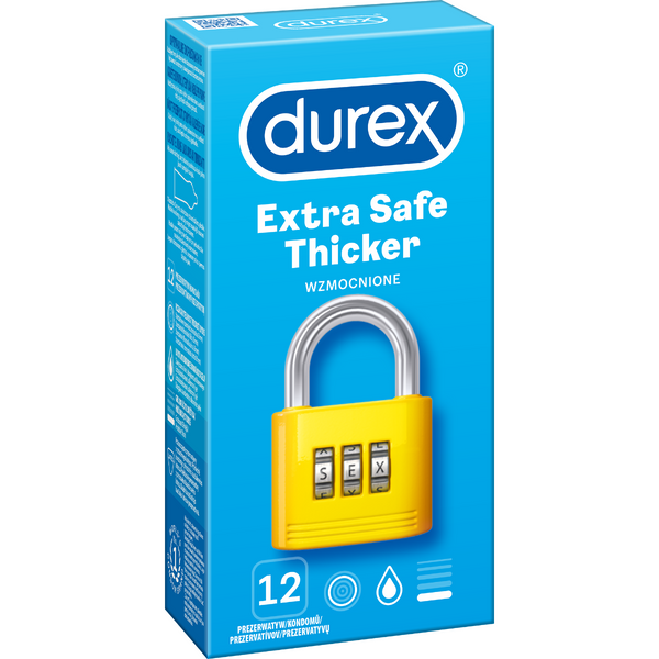 Prezerwatywy lateksowe grubsze Durex Extra Safe 12 szt.