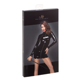 F187 PVC mini dress with black 2-way zipper in the front L