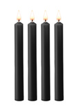 Teasing Wax Candles Large 4-Pack Black - Czarny Zestaw Długich Świec Do Bdsm Ouch! by Shots
