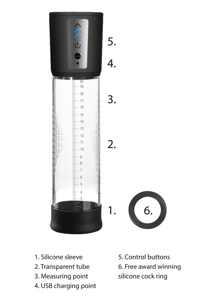 Shots Pumped Premium Rechargeable Automatic Pump Transparent