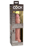 Sterowany pilotem miękki silikonowy wibrator z twardszym rdzeniem King Cock 9 Inch Dual Density Vibe Cock Light