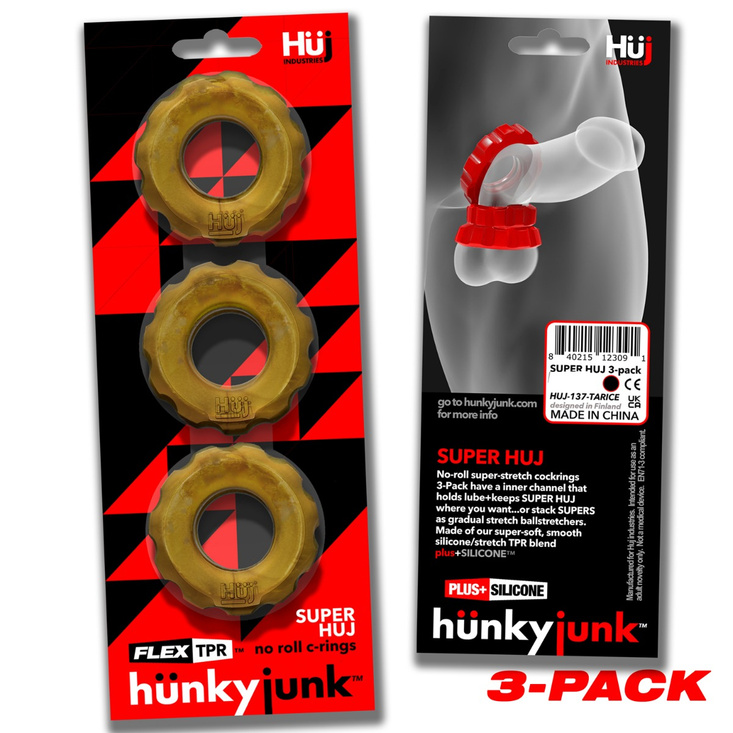 Hünkyjunk Super Huj 3pack Cockrings Bronze