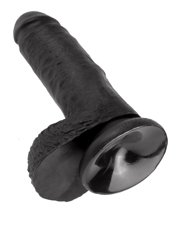 King Cock 7" Cock with Balls Black