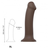 Exceptionally Soft Strap-on-me Silicone Bendable Dildo Double Density XL Chocolate