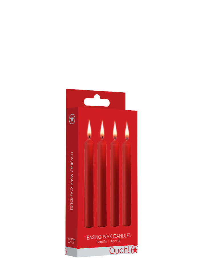 Ouch! Teasing Wax Candles 4-pack Red - czerwony zestaw świec do BDSM