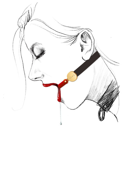 Upko Invisible Mouth Gag Black Straps