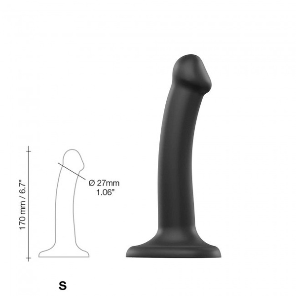 Надзвичайно М'яке Ділдо Silicone Bendable Dildo Double Density S Black Strap-on-me