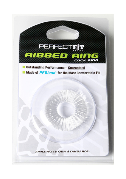 Pierścień Erekcyjny Ribbed Ring Clear Perfect Fit