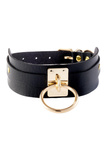 KINKY DIVA O-RING COLLAR BLACK/GOLD