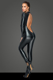 Jumpsuit F230 Overall with deep back neckline XL Noir Handmade