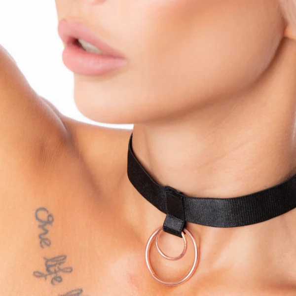 Нашийник 1-Strap Collar Black/Rose Gold Kinky Diva