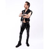 Leggins with a zipper made of lack Black S HellRider