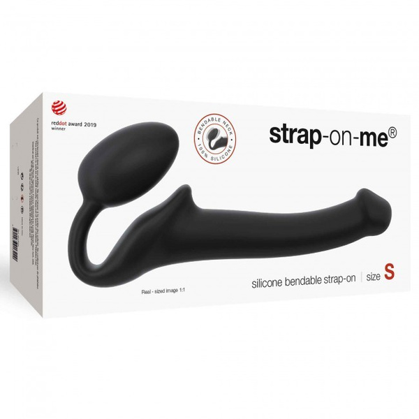 Double dildo Strap-on-me Silicone bendable strap-on S Black