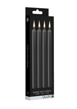 Teasing Wax Candles Large 4-Pack Black - Czarny Zestaw Długich Świec Do Bdsm Ouch! by Shots