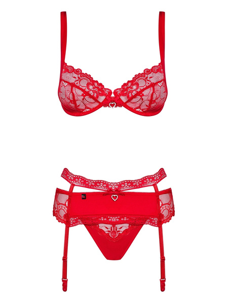 Heartina Komplet Czerwony S/M Obsessive