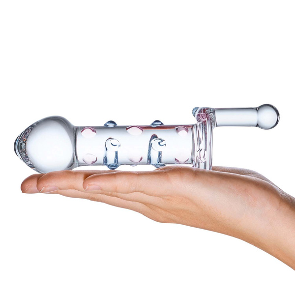 szklany korek z uchwytem Glas Candy Land Juicer Glass Dildo