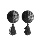 Nasutniki z kryształkami i frędzelkami Ouch! Nipple Tassels Round Black