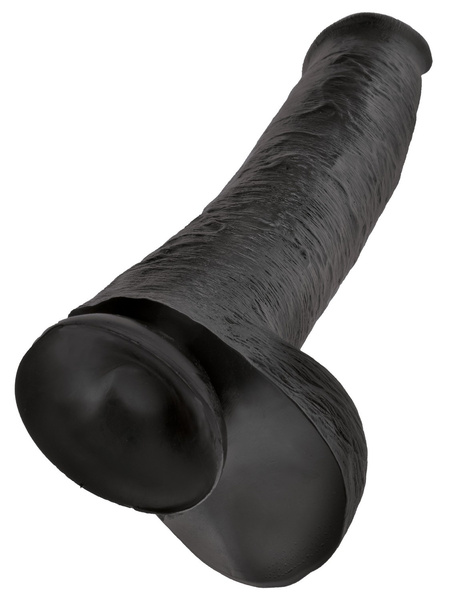 King Cock 15' Cock with Balls Black dildo z jądrami czarne 38cm