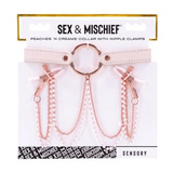 Sportsheets S&M Peaches 'n CreaMe Collar with Nipple Clamps