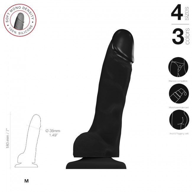 Strap-on-me Soft Realistic Dildo M Black