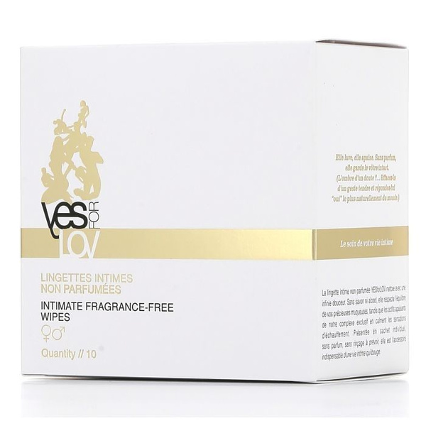 YESforLOV Intimate Fragrance-Free Wipes - Fragrance-Free Intimate Hygiene Wipes 10 pcs.