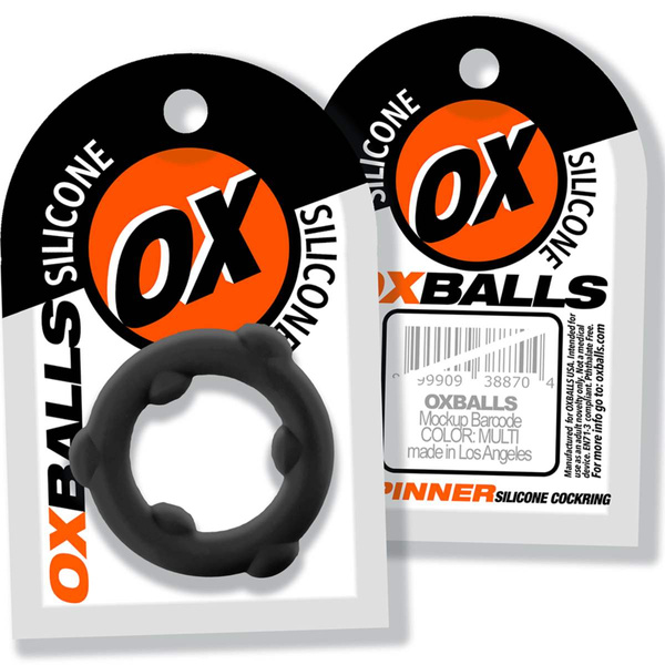 Pierścień erekcyjny [SIL] SPINNER Cockring Black Oxballs