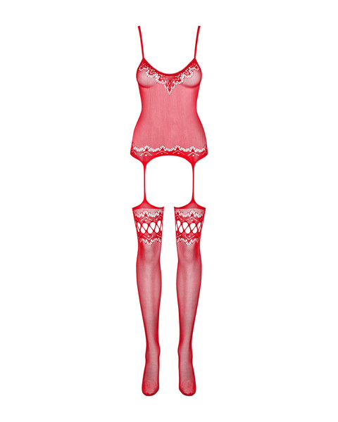 F214 Bodystocking Czerwone S/M/L Obsessive