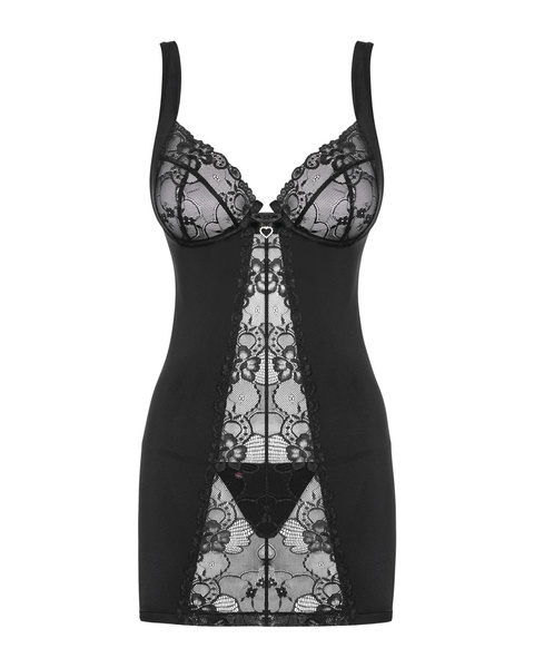 Сорочка зі стрінгами Heartina S/M Obsessive