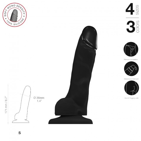 Strap-on-me Soft Realistic Dildo S Black