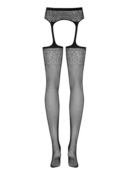 S207 Garter Stockings Czarne Xl/Xxl Obsessive