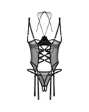Dominna corset and crotchless thong L/XL Obsessive