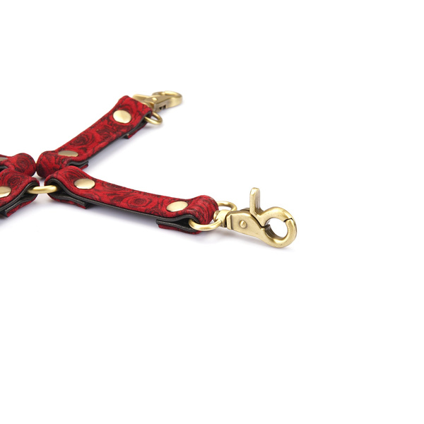 Упряж Kinbaku Ukiyoe Red Rosy Leather Hogtie Liebe Seele