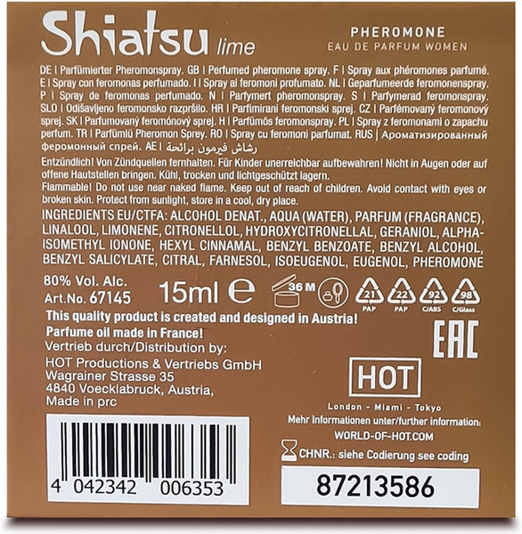 Феромони для жінок Pheromon Fragrance Woman Lime 15ml Shiatsu