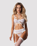 3-Piece Crotchless Set Premisis White 2XL/3XL Obsessive Premium